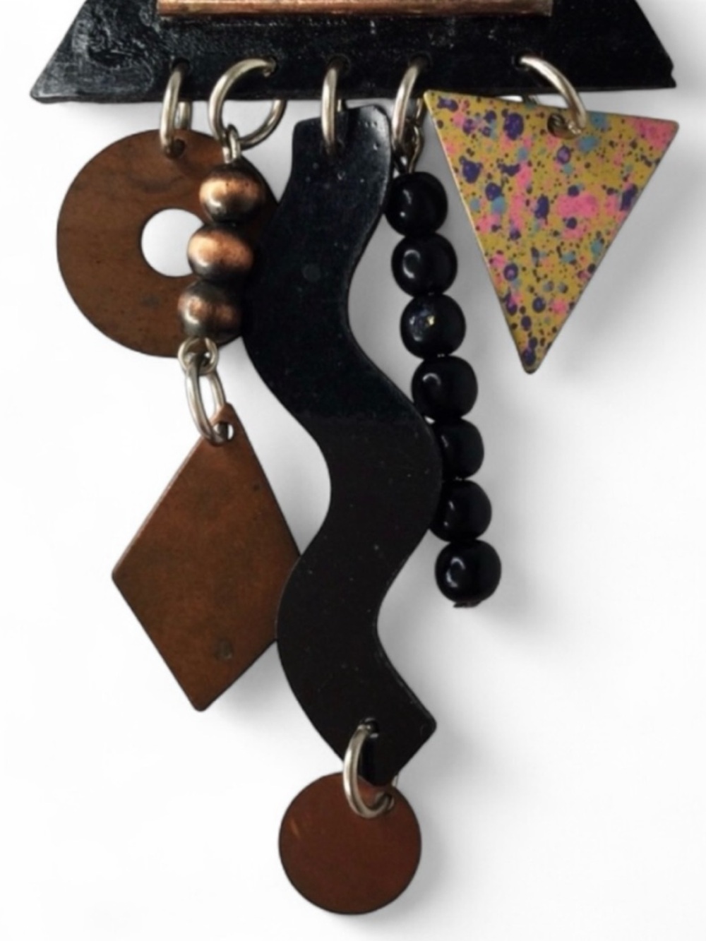 Vintage Memphis-Era Post Modern Kinetic Brooch Attributed to EVE KAPLIN - Picture 6 of 13